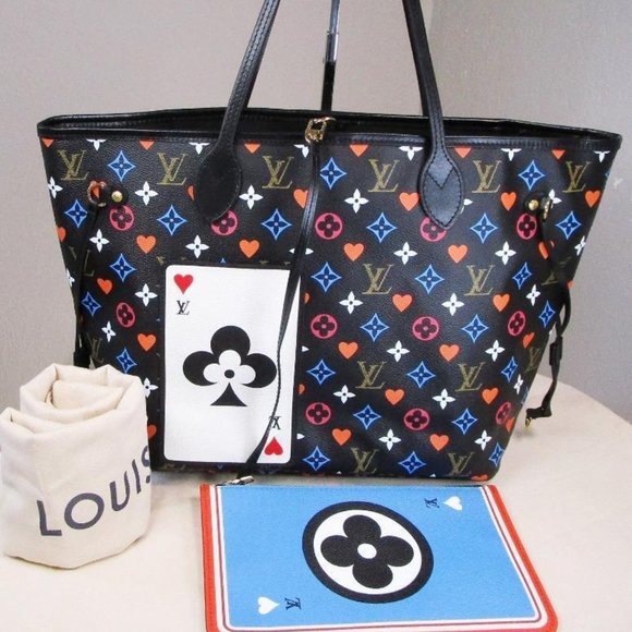 LOUIS VUITTON LTD EDITION NEVERFULL MONOGRAM GAME ON W/POUCH-100% AUTHENTIC - Picture 1 of 16